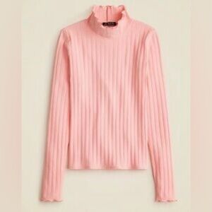 J. CREW Pink Pointelle Knit Turtleneck Size Medium